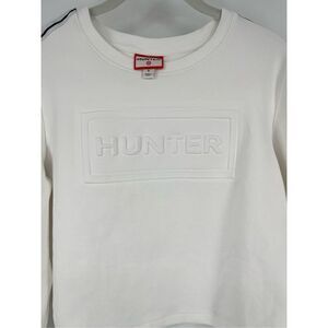 Hunter X Target Long Sleeve Crew Neck White Logo Cropped Sweatshirt Size Small